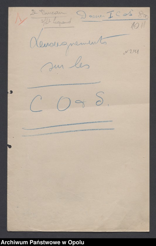 Obraz 13 z jednostki "Tableau des forces de Police, Einwohnerwehr SP, Tendances Militaires /1. Tablica przedstawiająca stan sił policji niemieckiej " Sicherheitspolizei" 2. Wiadomości o radach robotniczych i żołnierskich, 3. Wiadomości o organizacji niemieckiej "Einwohnerwehr" 4. Wiadomości o organizacji "Sicherheitspolizei". 5. Wiadomości o różnych organizacjach niemieckich paramilitarnych/"