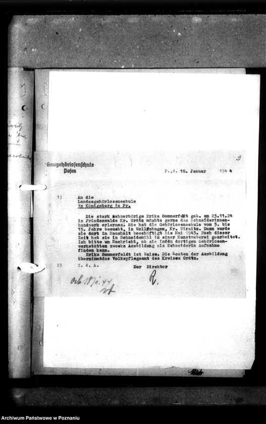 Obraz 13 z jednostki "[Korespondencja w sprawie zatrudnienia osób głuchoniemych]."