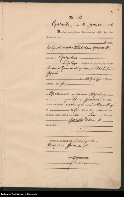 Obraz 14 z jednostki "Księga urodzeń"