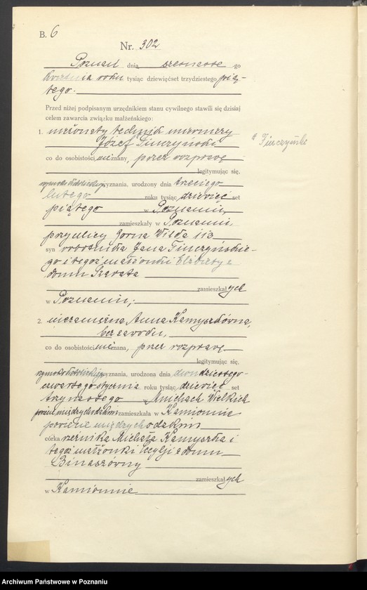 Obraz 8 z jednostki "Księga miejscowa małżeństw tom II [Rejestr główny małżeństw]"