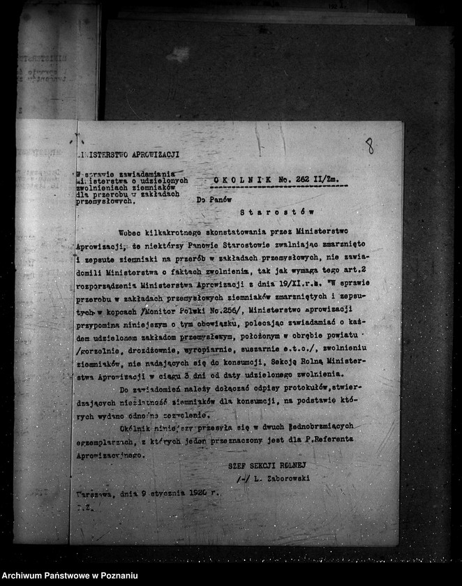 Obraz 14 z jednostki "Okólniki Ministerstwa Aprowizacji do starostw"