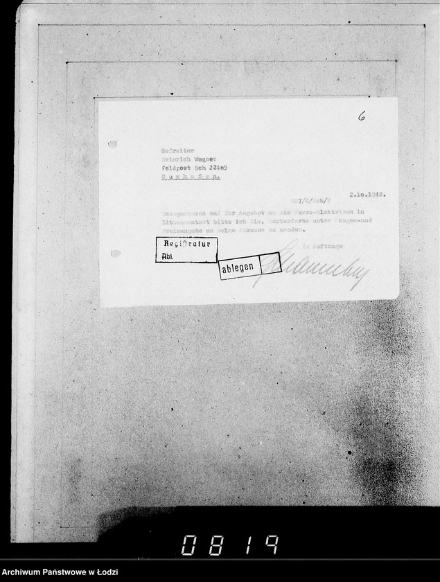 Obraz 11 z jednostki "[Korespondencja z urzędami, instytucjami i firmami]. Lit.Wa-Weg."