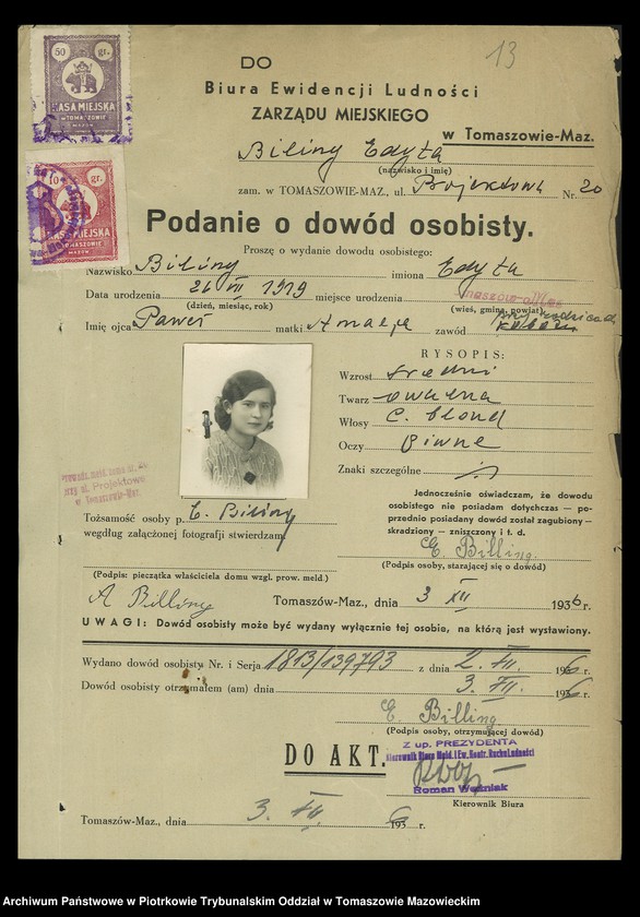 image.from.unit.number "Dowodów osobistych od nr 1801 do 2050. Tom X"