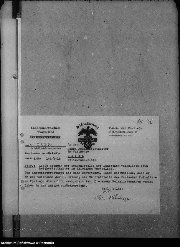 Obraz 19 z jednostki "Achte Sitzung der Zentralstelle der Deutschen Volksliste beim Reichsstatthalter"