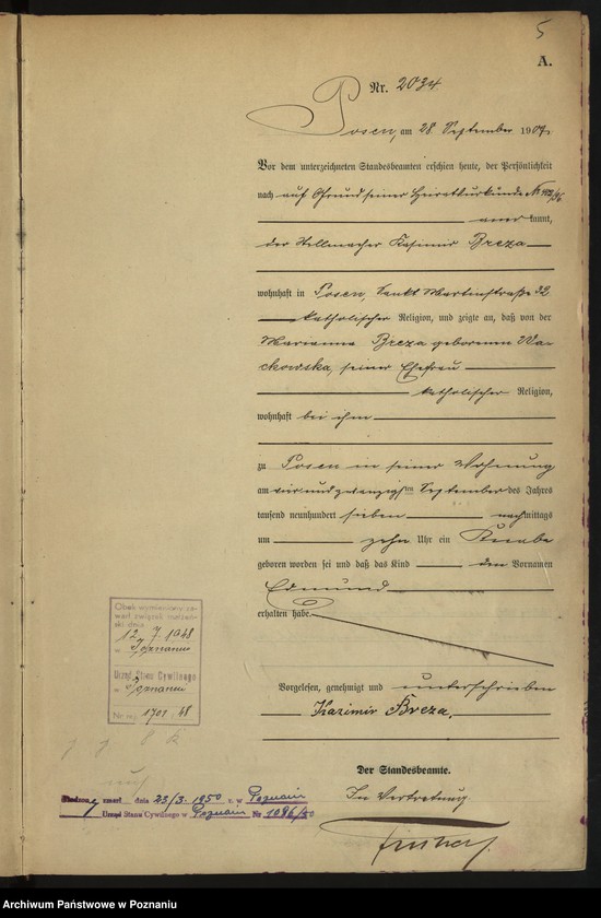 Obraz 7 z jednostki "Księga miejscowa urodzeń tom V [Rejestr główny urodzeń]"