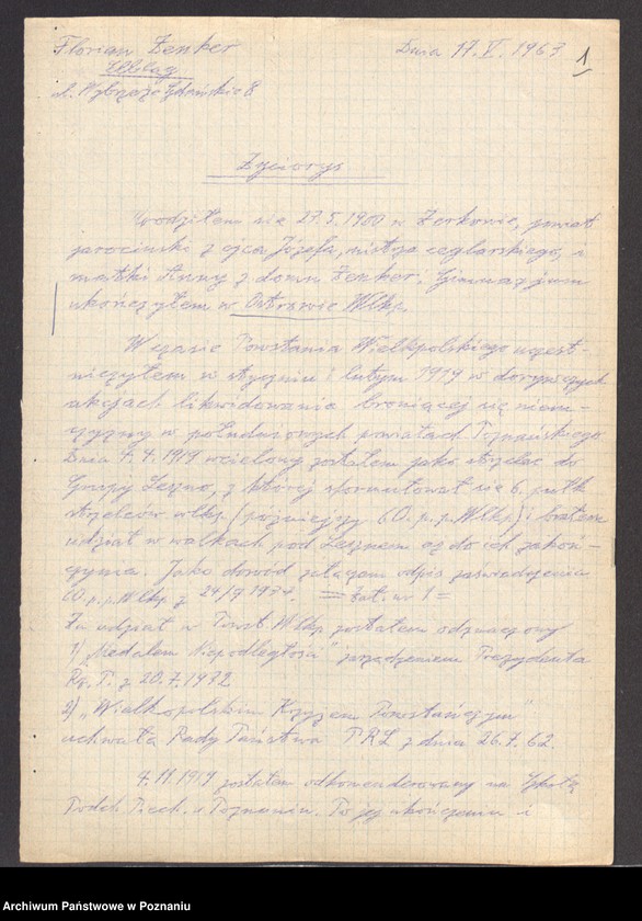 Obraz 15 z jednostki "Życiorysy powstańców wielkopolskich: Z - tom ll /Zenker Florian - Zuchowski Antoni/."