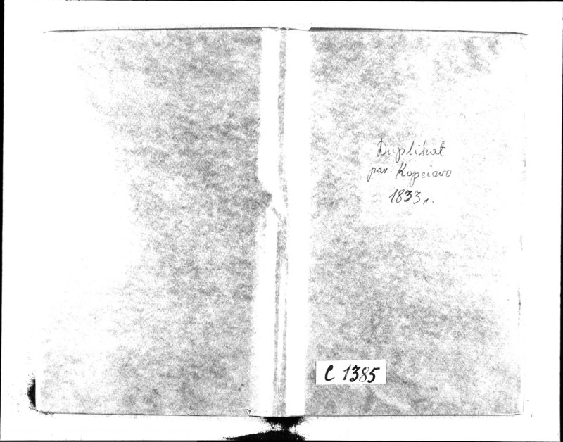 image.from.unit.number "Duplikat Aktów Urodzonych, Zaślubionych i Zeszłych Kościoła Kopciowskiego Parafialnego 1833 Roku"