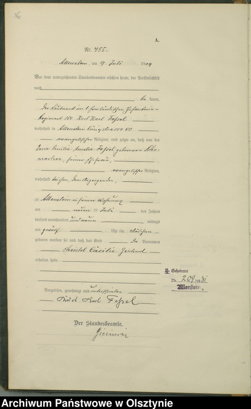 image.from.unit.number "Geburts-Haupt-Register Tom I I, Nr 440-883"