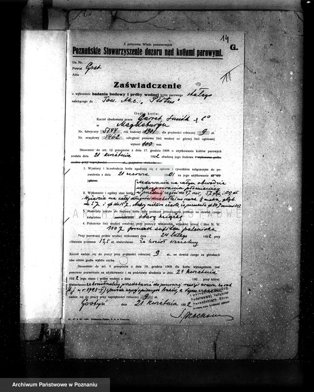 Obraz 18 z jednostki "/Zatwierdzenie projektu budowy i urządzenia spichlerza przy młynie parowym, F-my W. Hasiński w Gostyniu/"