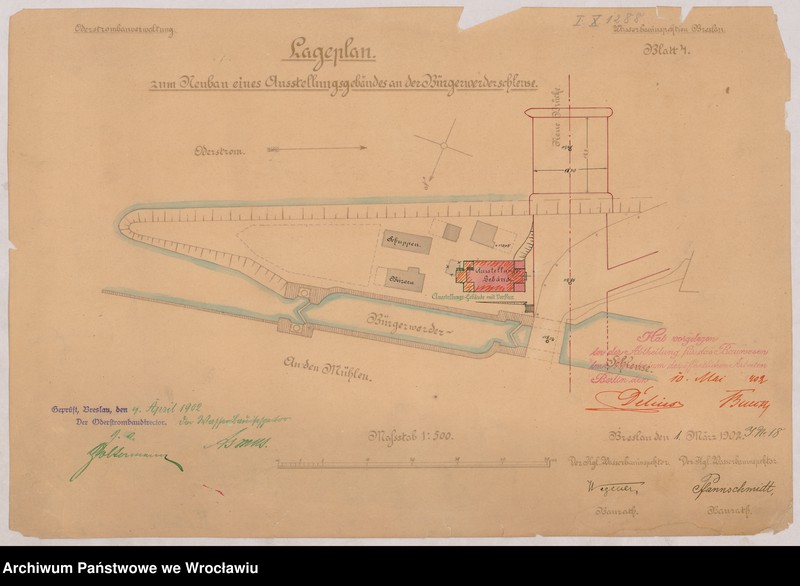 image.from.unit.number "LAgeplan zum Neubau eines Ausstellungsgebäudes an der Bürgerwerderschleuse"