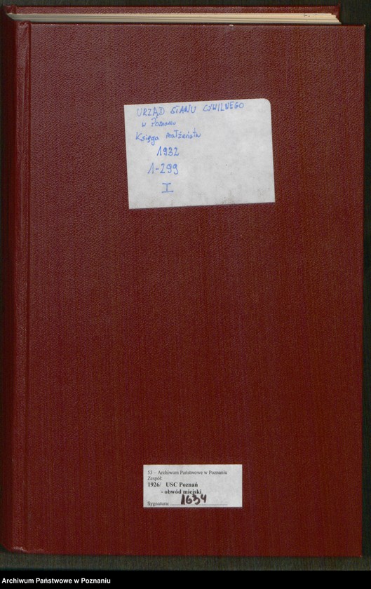 Obraz 2 z jednostki "Księga miejscowa małżeństw tom I [Rejestr główny małżeństw]"