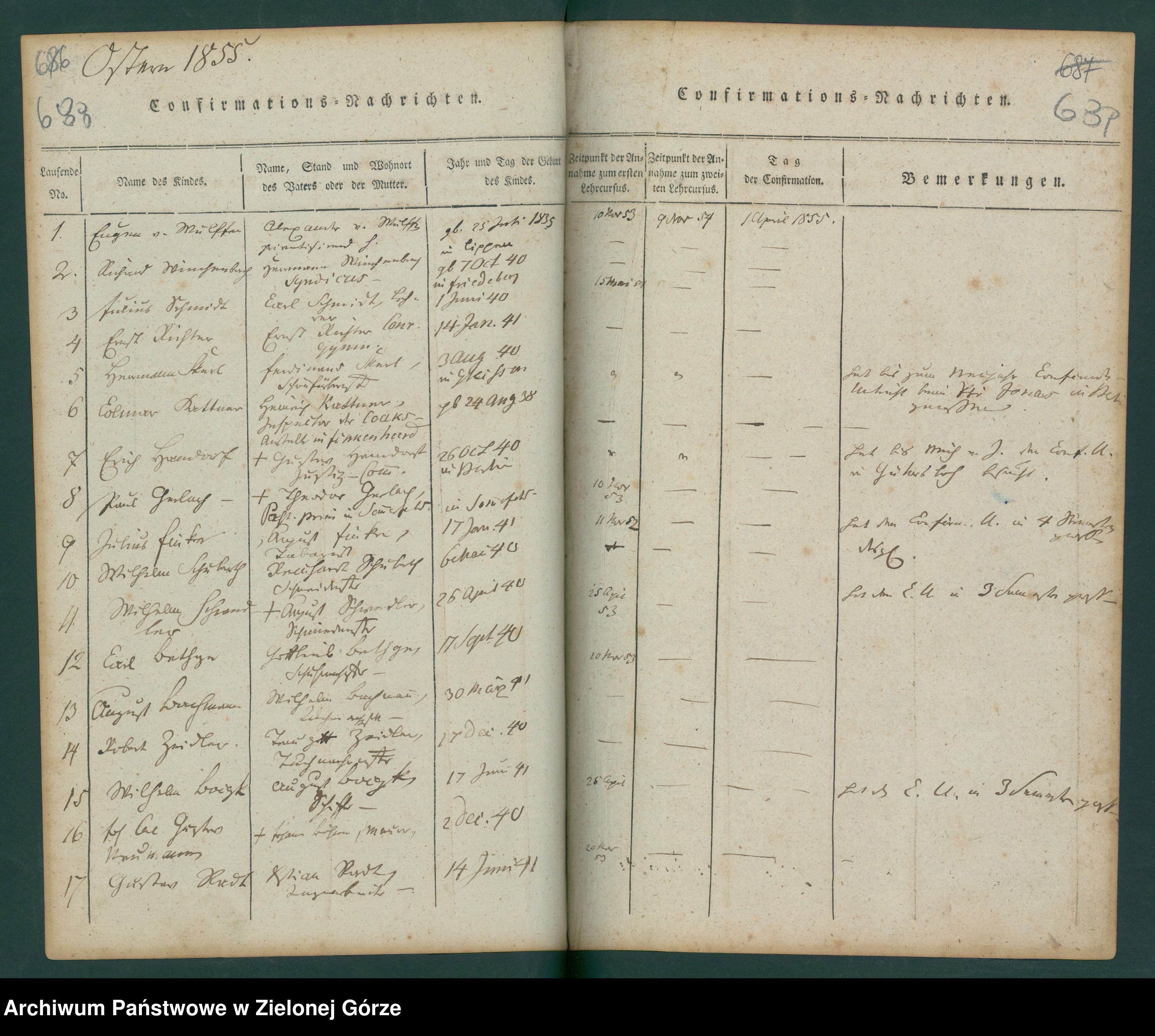 Skan z jednostki: Confirmanden-Buch bei der Stadt und Pfarrkirche zu Guben