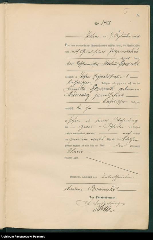 Obraz 6 z jednostki "Księga miejscowa urodzeń tom VII"