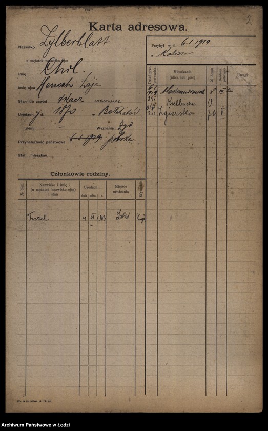 image.from.unit.number "[Spis ludności Łodzi] Zilberblatt - Zilberszpic"