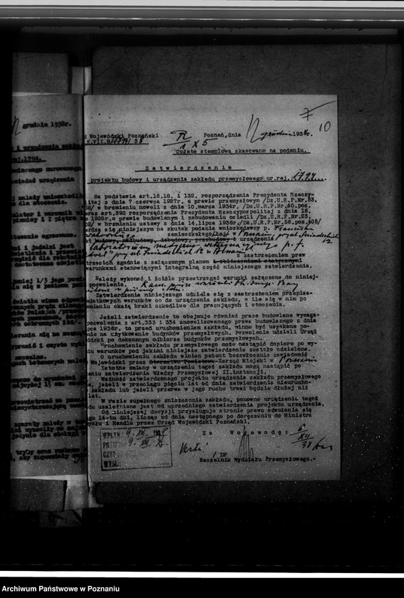 Obraz 14 z jednostki "Zatwierdzenie projektu rządzenia zakładu przemysłowego /Laboratorium Medyczno-Weterynaryjne "Medwet"/ w Poznaniu Fr. Nowakowskiego"