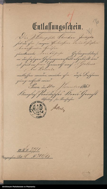 Obraz 20 z jednostki "A. betr. die Zuzüge zu den Insurgenten von Preussen nach Polen"