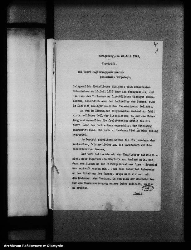 image.from.unit.number "Schmolainen, Torturm und Schloss"