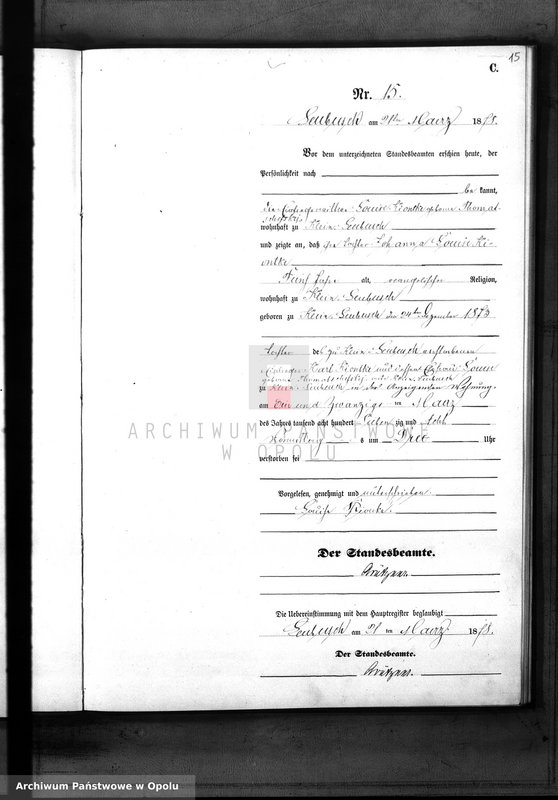 Obraz 18 z jednostki "Sterbe-Neben-Register des Standes Amt Leubusch pro 1878"