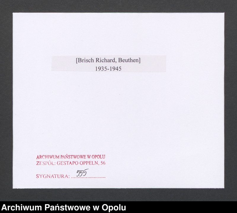 Obraz 2 z jednostki "[Brisch Richard, Beuthen]"