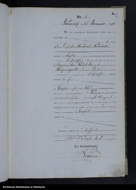 Obraz z jednostki "Geburts-Haupt-Register Nr 1 - 77,1 - 88,1 - 81 i 1 - 69"