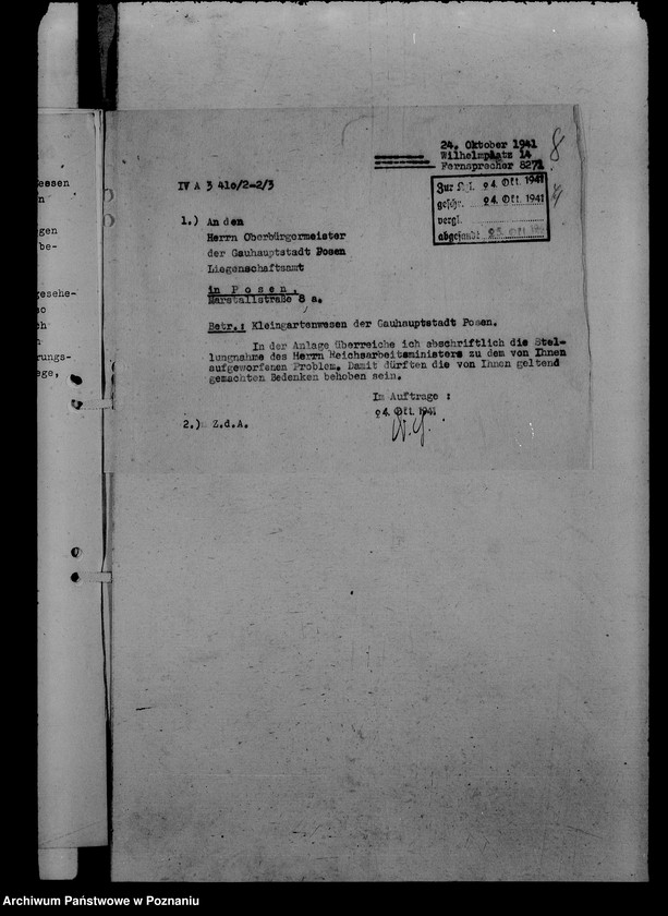 Obraz 12 z jednostki "Korespondencja i plany sytuacyjne ogródków działkowych w Poznaniu"