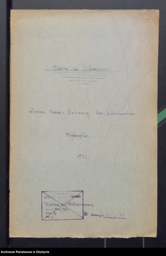 image.from.unit.number "Armen Cassen Rechnung des Widminnschen Kirchspiels"