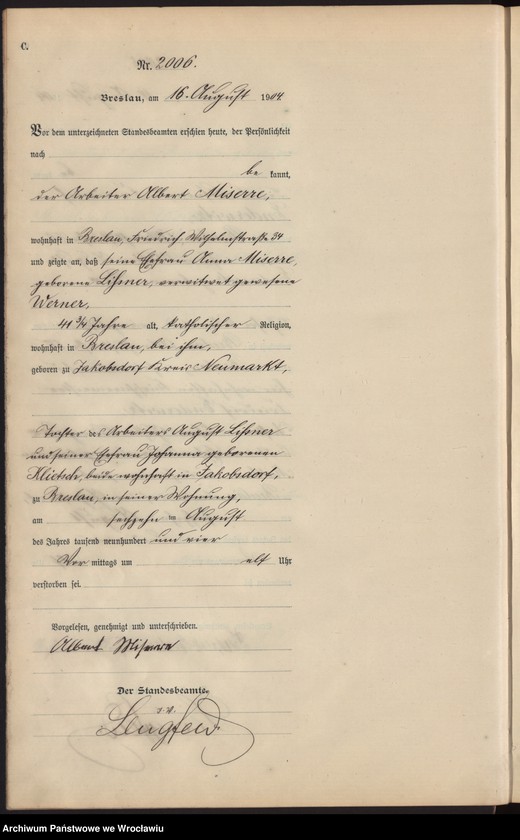 image.from.unit.number "Sterbe-Neben-Register Breslau I 1904 Band 6"