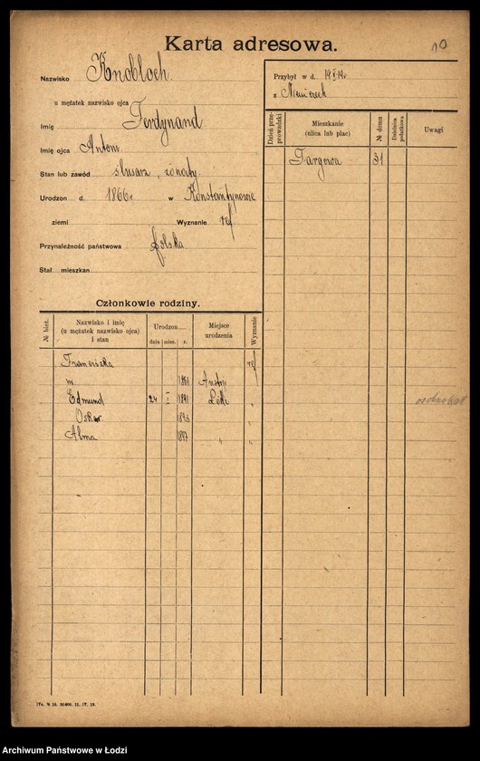 Obraz 12 z jednostki "[Spis ludności Łodzi] Knobloch - Kobyłecki"