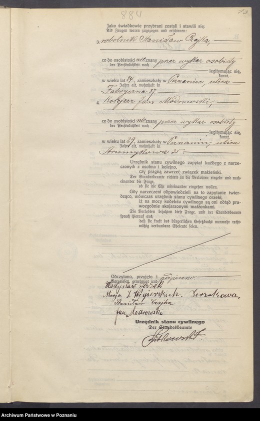 Obraz 15 z jednostki "Księga miejscowa małżeństw tom IV[Rejestr główny małżeństw]"