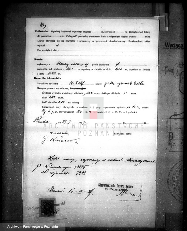 Obraz 17 z jednostki "Gospodarstwo rolne i młyn parowy w Rudzie pow. Rogoźno własność. J. Kruger nr woj. kotła 5998"