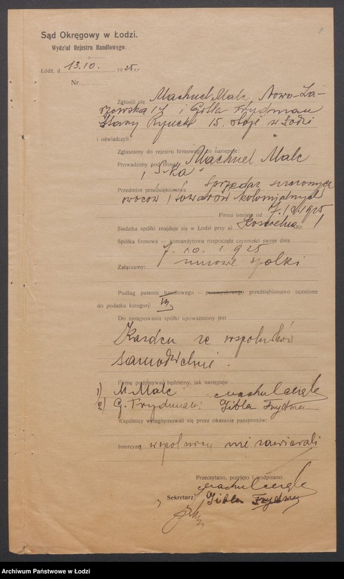 Obraz 3 z jednostki "Machuel Malc i S-ka- sprzedaż suszonych owoców i towarów kolonialnych"