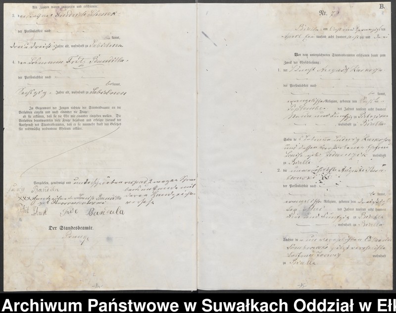 image.from.unit.number "Heiraths-Haupt-Register des Königlichen Preussischen Standes-Amtes Bialla Kreis Johannisburg"