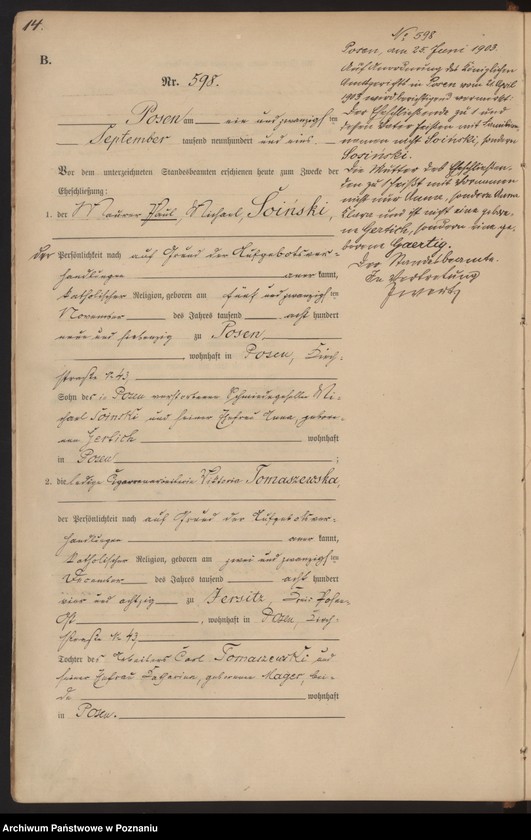 Obraz 17 z jednostki "Księga miejscowa małżeństw t. III"