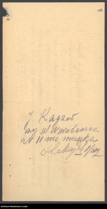 Obraz 10 z jednostki "Jakób L.Kajzer- wyrób towarów manufakturowych"