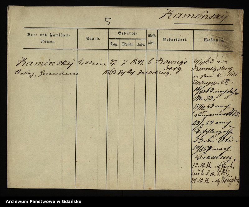 image.from.unit.number "Karty meldunkowe: Kaminski Adolf - Kaminski Hugo"