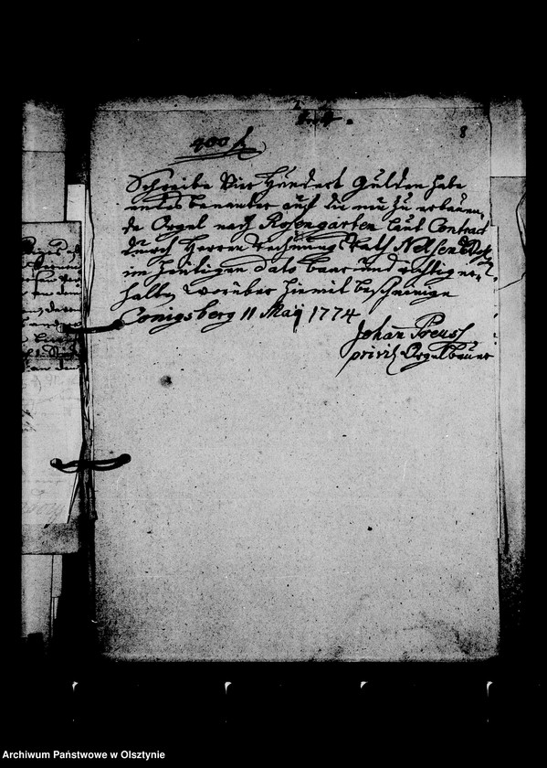 image.from.unit.number "/Geldrechnung der Frau Rgfin L. M. Lehndorff betr. Landkeim, Laserkeim, Strittkeim u. Labab mit Anordnungen u. Belägen/"