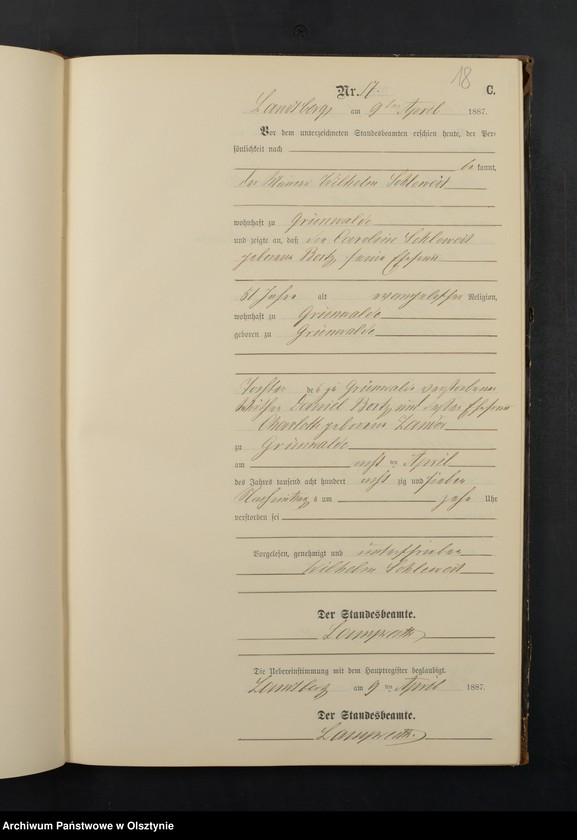 image.from.unit.number "Sterbe-Neben-Register Nr 1 - 87"