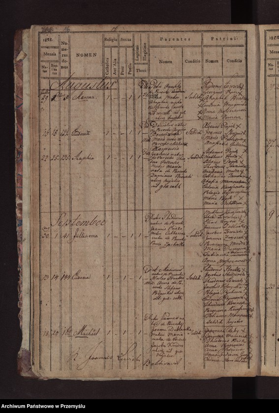 Obraz 19 z jednostki "Księga metrykalna urodzonych: Łazy, Duńkowice"