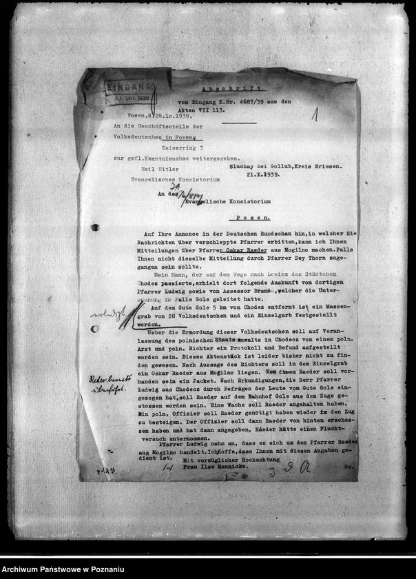 Obraz 5 z jednostki "Korespondencja w sprawie miejscowych Niemców, którzy zginęli w 1939 roku"