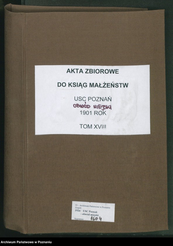 Obraz 2 z jednostki "[Dokumenty dostarczone przez narzeczonych do zawarcia związku małżeńskiego za 1901 rok. Tom XVIII]"
