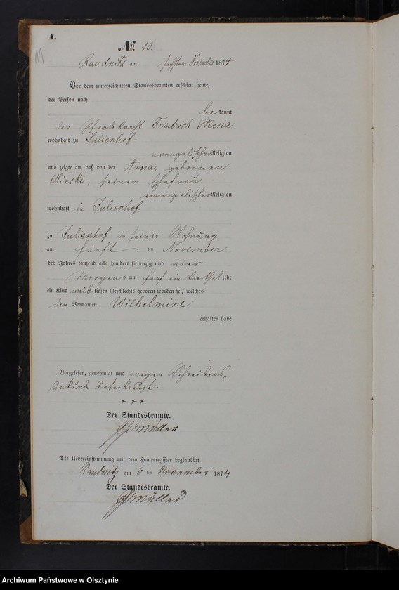 image.from.team "Urząd Stanu Cywilnego w Rudzienicach pow. iławski ( dawny pow. suski )"