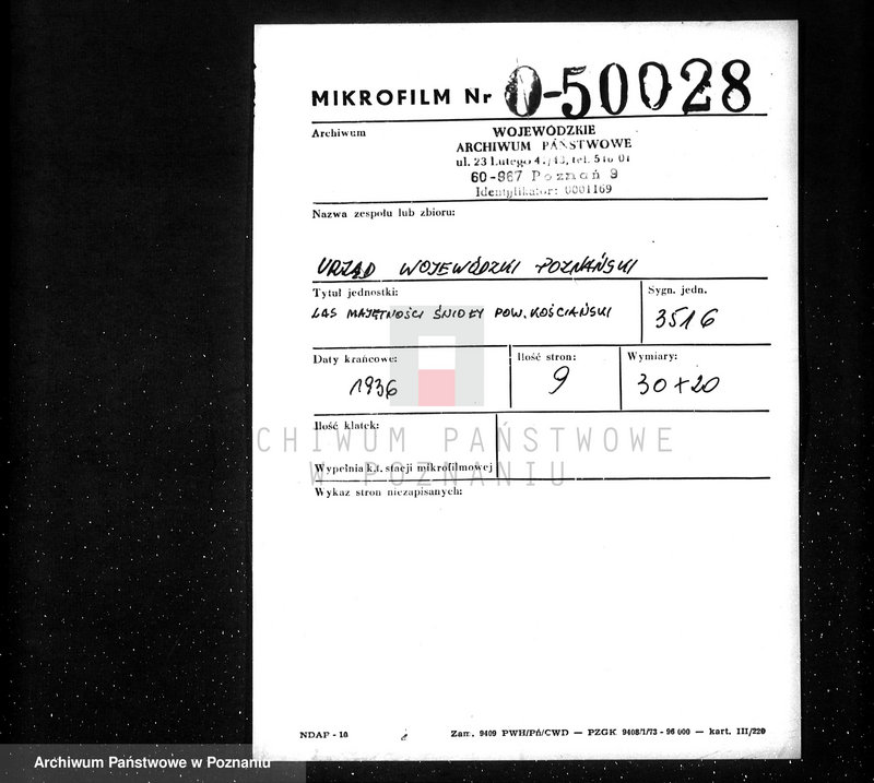 Obraz 2 z jednostki "Las majętność Śniaty powiat kościański"