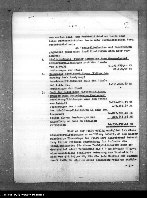 Obraz 6 z jednostki "Długi z czasów przedwojennych - bilanse kas oszczędności za 1939 rok"