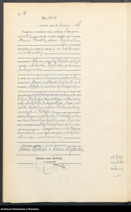 Obraz 18 z jednostki "Księga miejscowa zgonów tom III [Rejestr główny zgonów]"