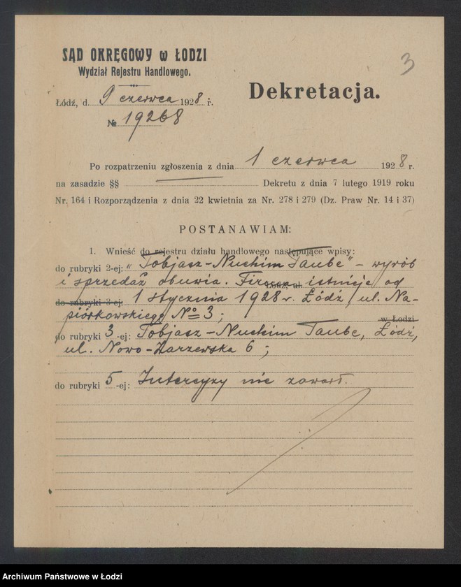 Obraz 5 z jednostki "Tobjasz Nuchim Taube – wyrób i sprzedaż obuwia"