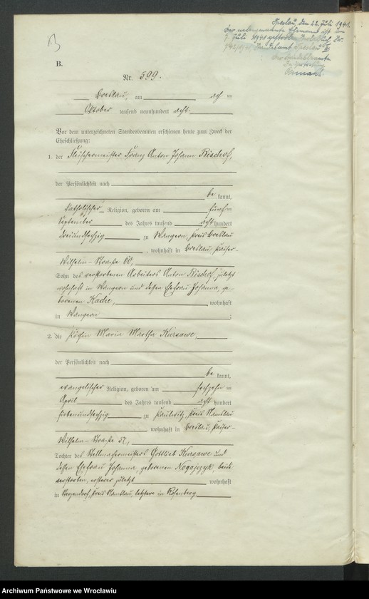 image.from.unit.number "Heirats-Haupt-Register Breslau IV 1908 Band 4"