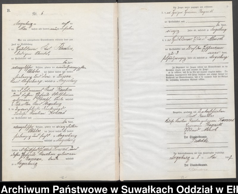 image.from.unit.number "Heiraths-Neben-Register des Preussischen Standes-Amtes Angerburg Kreis Angerburg"