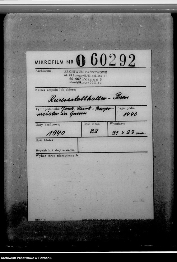 Obraz 2 z jednostki "Janz, Kurt - Bürgermeister in Gnesen"