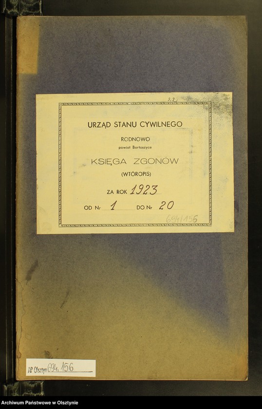 image.from.unit.number "Sterbe-Neben-Register Nr 1 - 20[ Księga zgonów - wtóropis ]"