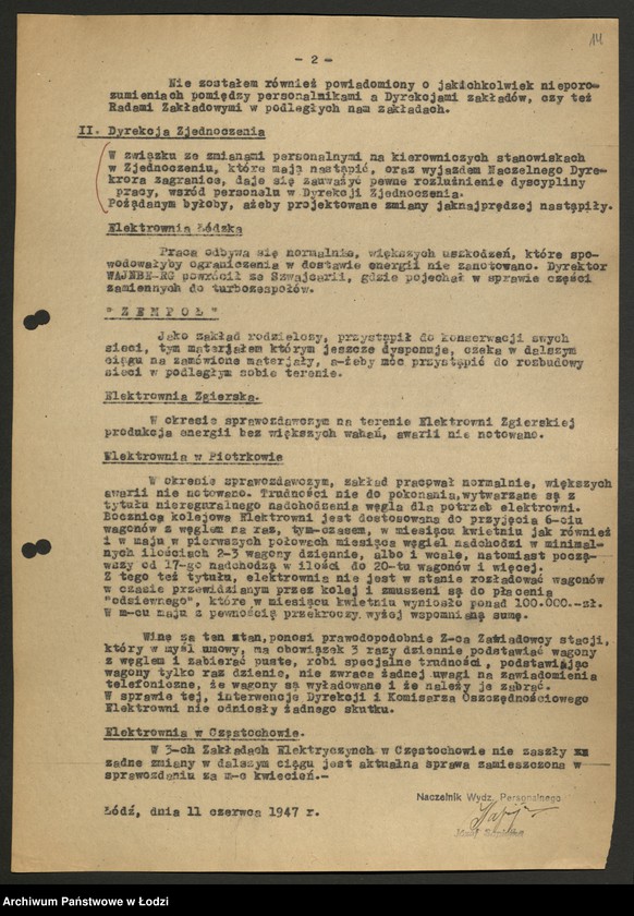 Obraz 15 z jednostki "Zjednoczenie Energetyczne Okręgu Łódzkiego; protokoły [konferencji], sprawozdania [z produkcji]"